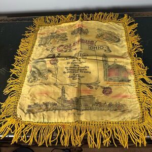 VTG Mothers Poem 40s-50s Satin Souvenir Throw Pillow Sham Case  COLUMBUS OHIO